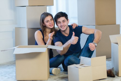Local removal team helping with boxes and household items