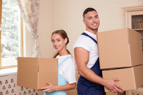 Local moving van handling furniture in Grove Park